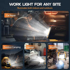 Work Lights with Stand, 1 Head LED Work Light, with Adjustable and Foldable Tripod Stand, Waterproof Lamp with Individual Switch with 6500 Kelvin Color Temperature (1 Adjustable Head)