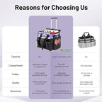 Large Cleaning Caddy for Cleaning Supplies Organizer, Rolling Cleaning Caddy Bags with Wheels for Housekeepers, Cleaning Carts on Wheels for Home Car Office Picnic