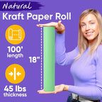 USA Made 18" x 1200" Light Green Paper Roll, 45 lbs Thickness, Kraft Paper for School, American Quality Colored Kraft Paper Roll, Bulletin Board - Non-Toxic, Odorless, Safe for Kids