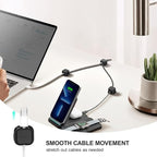 6 Pack Magnetic Cable Clip Organizer Cord Holder, Picozon Adhesive Cable Management, Wire Phone USB Charger Cable Holder Keeper Organizer for Car, Office Home Desktop, Wall, Night Table - Black