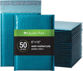 Quality Park Bubble Mailers, 6 x 9 Inch, Blue Poly Mailers, Padded Envelopes, Shipping Envelopes, Water Resistant, Self Seal, 50 Per Box (QUA85862)