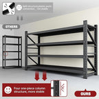 8000LBS Storage Shelves, 68" W Garage Shelving Heavy Duty Metal Adjustable Garage Shelves, Shelving Units Industrial Shelving for Warehouse, 68" W x 24" D x 63.4" H, Black