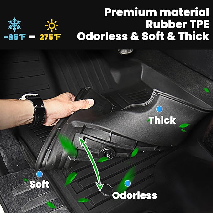 All Weather Floor Mats Fit for Chevrolet Chevy Trailblazer AWD 2021-2025 2026 TPE Rubber Liners Trailblazer AWD 2021-2025 2026 Accessories Set All Season Guard Odorless Anti-Slip Floor Mats