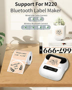 Phomemo Circle Label for M110/M110S/M120/M200/M220 Label Maker, 1.96" x 1.96"（50x50 mm） Round Thermal Labels for Barcode Labels, DIY Logo Design, Black on Khaki