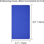 Car Insurance and Registration Holder, 9.5 x 5 Inch PU Leather Vehicle Glove Box Organizer Wallet Case for Insurance Card, Driver License, Paperwork - Blue