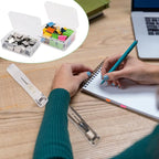 2 Pcs Clam Clip Dispensers Recyclable Handheld Paper Clip Dispenser with 100 Pcs Clam Clip Refills Portable Fast Paper Clipper for Desktop Document Office School Home (Black and Transparent)