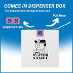 2026 Year Labels, Doctor Stuff 2026 Chart Stickers, Fluorescent Violet Color Coded, USA Made Year Stickers for End Tab File Folders, 500 Labels/Roll in a Dispenser Box, 3/4" x 1-1/2"