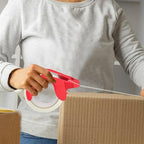 6 Rolls of Clear Shipping Packaging Tape, Packing Tape, Cardboard Tape, Adhesive Roll Packaging Tape with Plastic Dispenser for Packaging Parcels (1.96in x 2.59in)