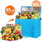 Bodaon 5-Pack Cooler Insulated Food Delivery Bag, Thermal Hot Pizza, X-Large Bags for Grocery/Catering/Shopping, Rideshare Delivery Bag, Large Cold Frozen Accessories, Blue