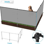 Patio 6' x 37' Outdoor Privacy Screen Freestanding Temporary Fence Panels Net Cover with Metal Poles for Outside Backyard Pool Garden Air Conditioner Fencing, Light Gray