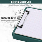 Small Clipboard with Storage, A5 Clipboards with Pen Holder, Half Letter Clip Boards 6x9 Mini Plastic Clipboard with Low Profile Clip for Classroom, School, Office Supplies (Emerald)