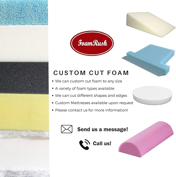 FoamRush 9" x 24" x 72" Dry Fast Water-Resistant Outdoor Upholstery Foam Sheet for Outdoor & Marine Furniture (Chair Cushion Foam for Patio Furniture, Boat Seat Cushion Replacement)