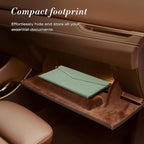 CoBak Leather Car Registration and Insurance Holder with Magnetic Compartment - Vehicle Glove Box Organizer for Driver License, Cards, Emergency Cash - Auto Truck Accessories Case, Sage Green
