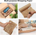 BOMEI PACK Honeycomb Packing Paper Wrap 12"x 328' Recycled Bubble Cushioning Bags Rolls Friendly Transportation and Handling Bags Packing Supplies Materials