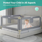 Bed Rails for Toddlers，Toddler Bed Rails，Bed Rail for Baby - Adjustable Height Bed Guard with Child Safety Lock, Universal Fit for King/Full/Twin Beds (Grey, 1 Side 47Inch)