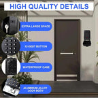 Key Lock Box, 12-Digit Code, Weatherproof Wall Mount, Large Capacity 5-8 Keys, Aluminum Alloy (Black, 3.58 * 2.24 * 5.28IN)