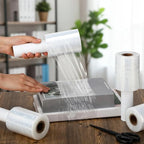 Frienda 6 Pcs 4 Inch Plastic Stretch Wrap Film Roll 500ft Clear Mini Moving Plastic Wrap Roll with Handle 80 Gauge Shrink Wraps Industrial Strength Shrink Film for Moving, Packing, Self Adhering