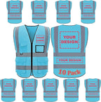 BeautyWill Custom Logo Safety Vest Class2 High Visibility Reflective Vest Breathable Construction Vest