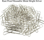 HAHIYO Paper Clips Sturdy 2 inches Length 100 Pack Paperclips Heavy Duty Tight Grip Rust Proof Reusable Metal Bright Silver for Home Office School