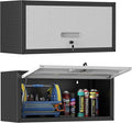 Metal Wall Cabinet with Up-flip Door,Heavy Duty Garage Wall Mounted Storage Cabinets,Tool Cabinets for Garage,Kitchen,Warehouse,Office,Assembly Required