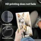 Car Registration and Insurance Holder, Leather Car Glove Box Organizer, Cool Car Accessories for ID, Driver's License Cards & Essential Document,business cards,Men&Women,Cat Gray