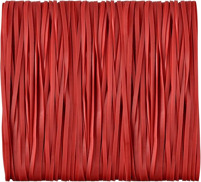 Large Heavy Duty Latex Rubber Bands 12 Inches Trash Can Bands Strong Elastic Bands for Office Supply, File Folders, Cat Litter Box, 60 Pack (Red)