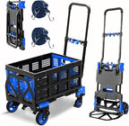 2 in 1 Hand Truck Dolly Foldable, 330LB Folding Hand Truck Heavy Duty Carrying, Folding Hand Cart with Retractable Handle Dolly Cart for Moving