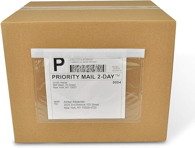 6" x 9" Clear Adhesive Packing List Envelopes Pouch Shipping Label Envelopes (100 Pack)