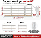 HOMEDANT 47.7" W Deep 5 Tier Heavy Duty Garage Shelving Adjustable Metal Rack Storage Shelves Standing Shelf Unit Organizers Industrial Warehouse Basement White 1Pack