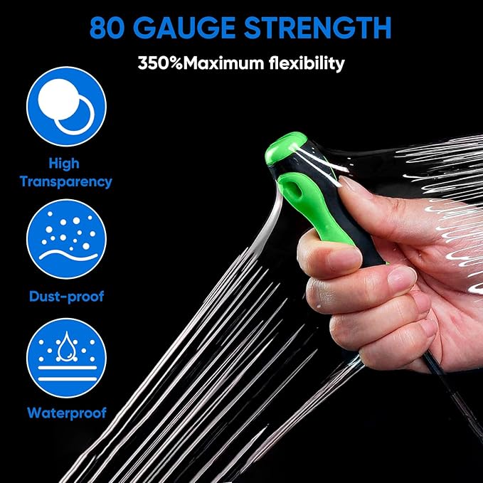 TICONN 7Pk Stretch Wrap Stretch Film Roll, 1000ft Industrial Strength 5 inch Wide Clear Plastic Wrap with Handles for Pallet Wrapping Shipping Moving