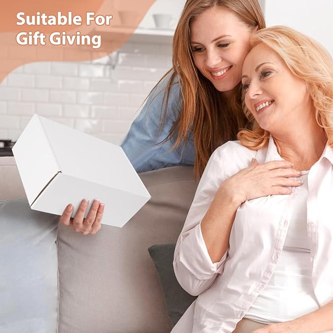12x9x2 inches Shipping Boxes Set of 25, Small Corrugated Cardboard Box, Literature Mailer, Gift Boxes (White, 12x9x2)