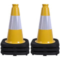 OrangeStar 6-Pack 12" Traffic Cones, Weighted Safety Cones with Reflective Collar for Driving Practice, Sports Training, Parking Lots & Construction, Indoor & Outdoor Use, Yellow