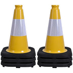 OrangeStar 6-Pack 12" Traffic Cones, Weighted Safety Cones with Reflective Collar for Driving Practice, Sports Training, Parking Lots & Construction, Indoor & Outdoor Use, Yellow