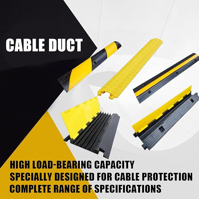 Hose Protector – Rubber Traffic Cord Ramp, Weather-Resistant Heavy-Duty Cable Hider, Multifunctional Road and Warehouse Safety Device, Outdoor Indoor Gravel Protection, Industrial Equipment Accessory