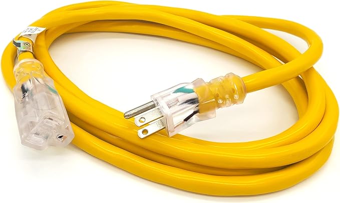 10 ft 10 Gauge Extension Cord - Outdoor Extension Cord Waterproof - Heavy Duty Outdoor Extension Cords 10 ft - Watts Wire - 10' Grounded