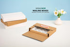 9x6x1.3 inch Shipping Boxes, Easy-Fold Multi-Depth DVD Mailer Box with Fragile Stickers for Mailing, Storing, Package, Gifts, Crafts, Business or Home, Brown, 25 Pack