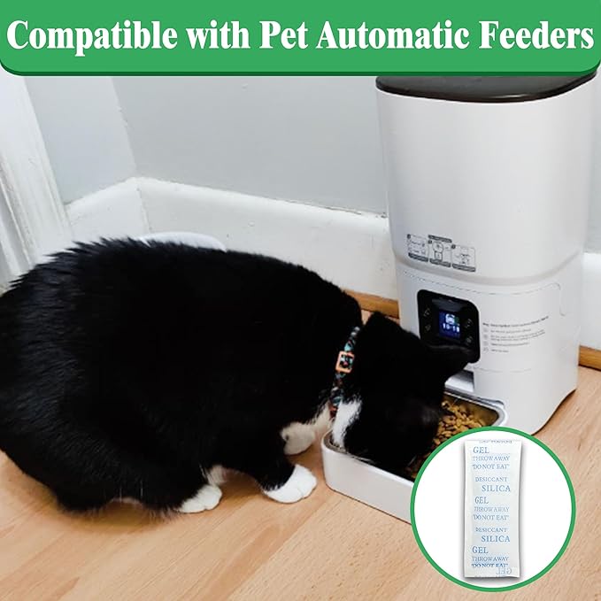 xcivi 12-Pack Pet Food Desiccant Bag, Compatible with Pitpet Smart Automatic Cat Feeder 6-L Reliable Automatic Cat Food Dispenser with Display LCD Screen, Desiccants Keeps Dry Food Fresh