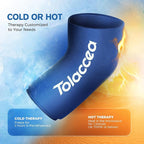 Tolaccea Hot & Cold Therapy Flexible Ice Packs Cold Therapy Compression Sleeve Reusable Gel Pack for Injury Cold Wrap for Knee Calf Elbow (Large (Pack of 1), Blue)