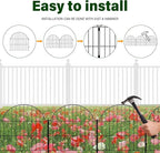 Decorative Metal Garden Fence 6 Panels, 25in (H) x 12.2ft (L) No Dig Outdoor Dog Fence Panels, Easy Install Temporary Fencing for Yard, Rustproof Wire Garden Border
