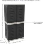 Sunnydaze Lockable Storage Cabinet - Indoor or Garage Storage Cabinet with 3 Adjustable Shelves - 48.75" H - Garage, Office, Home, Laundry Room - Charcoal