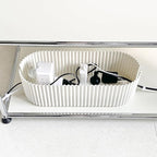 White Cable Box Organizer, Plastic Cord Hider Box with Lid for Desk and Floor, Power Strips Cover for Home, Office, Computer, TV, School, Kitchen, Surge Protector Cover (Small)