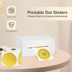 3 X 3 Inch Round Thermal Labels Circle Color Coding Labels Printable Waterproof 500PCS Round Stickers Adhesive Writable for Office, Home, Garage, DIY Sticker, Name Tag,Gold