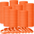 Liliful 100 Pcs Silicone Rubber Wristbands Rubber Wristband Bracelet Bands for Silicone Wristbands for Women Men(Orange)