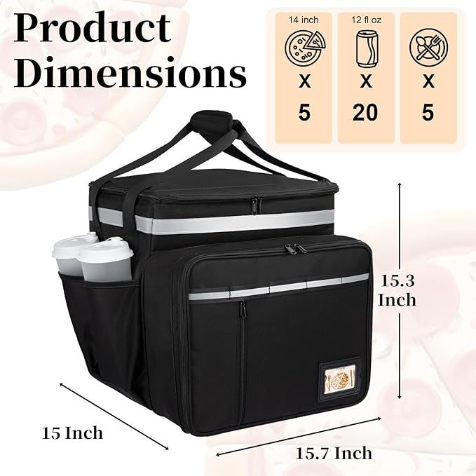 Expandable Food Delivery Backpack with Insulation