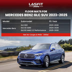 LASFIT Cargo Mat for Mercedes Benz GLC SUV 2026 2025 2024 2023 300 / AMG / 63AMG S E (Not Fit PHEV (350e)), All Weather TPE Cargo Liner Custom Fit GLC 2023-2026 Trunk Mat, Black