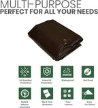 WHITEDUCK 16x20 Tarp 16 MIL Heavy Duty Poly Tarp Waterproof UV Resistant, True to Size, Rust-Proof Grommets, Tear & Rip Resistant, Extra Thick, Camping, Construction, Boat & Equipment Cover