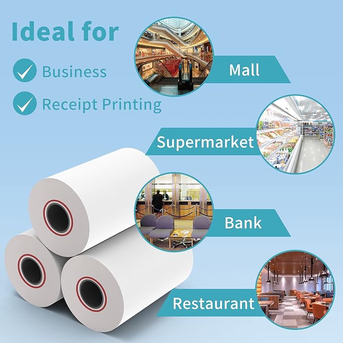 MFLABEL 50 Rolls 2 1/4" x 165' Thermal Paper Cash Register POS Receipt Paper