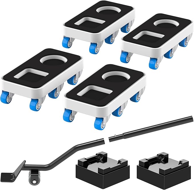 Furniture Dolly with Dual Groove Design: Furniture Sliders with 6 Wheels - for Various Types of Furniture Legs - Moving Heavy Duty Sofa Bed - Load Capacity Up to 800lb
