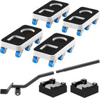 Furniture Dolly with Dual Groove Design: Furniture Sliders with 6 Wheels - for Various Types of Furniture Legs - Moving Heavy Duty Sofa Bed - Load Capacity Up to 800lb