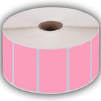 2.25" X 1.25" Direct Thermal Perforated Stickers Labels for Barcodes, Address, Consignment - Compatible with Zebra, Rollo, Godex and More (Pink, 6 Rolls)